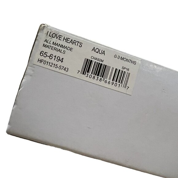 NEW Rosie Pope Sz 1 (0-3m) Aqua Blue Heart Crib Shoes - Picture 10 of 11